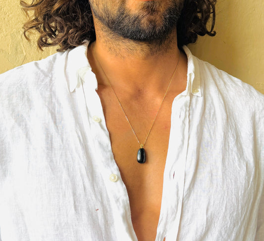 Schwarzer Sterrn-Diopsid Anhänger