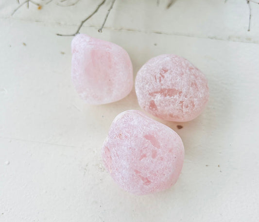 Rosenquarz  Wasserstein Set |  Trommelstein angetrommelt