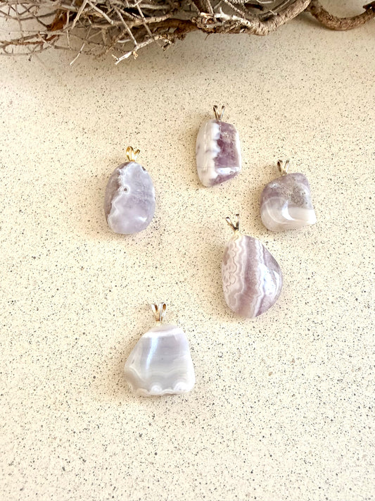 Amethyst Chalcedon Ketten Anhänger