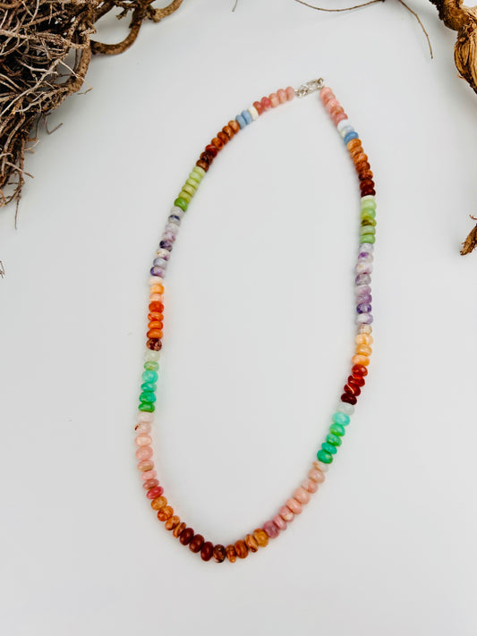 Opal Button Kette Multi | Einzelstück