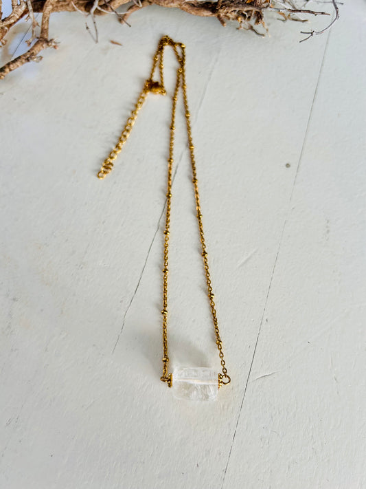 Kristallkette · Bergkristall oder Schwarzer Turmalin