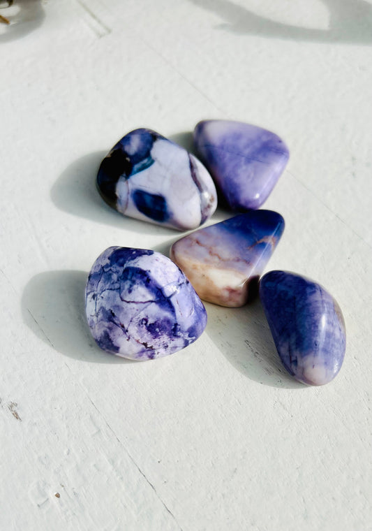 Fluorit-Opal aus Utah – Trommelstein