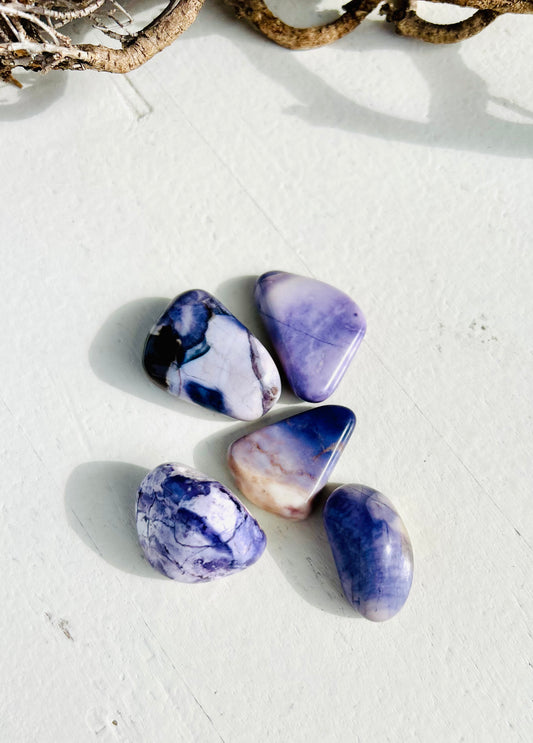 Fluorit-Opal aus Utah – Trommelstein