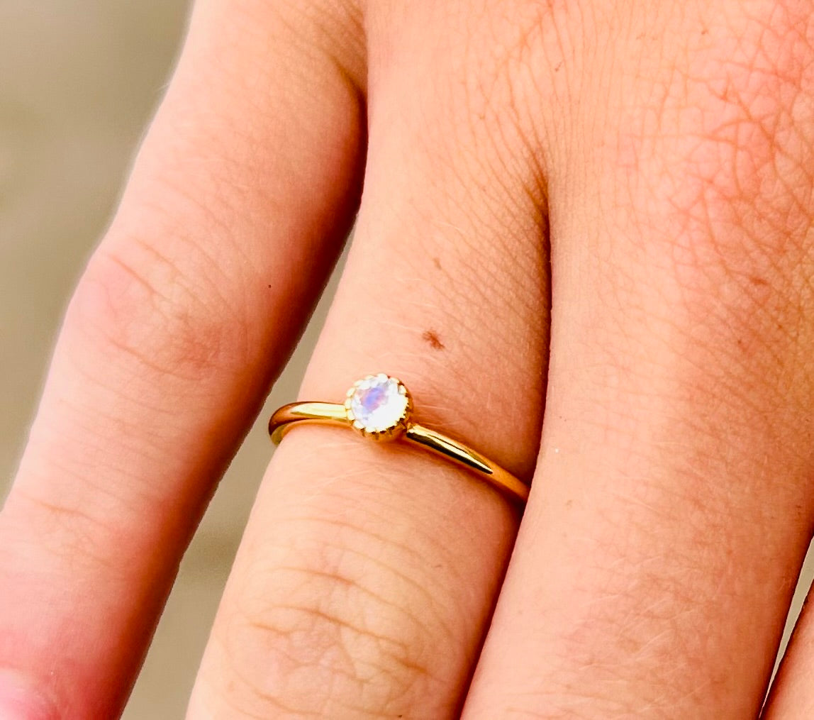 Mondstein Ring | 925 Silber vergoldet