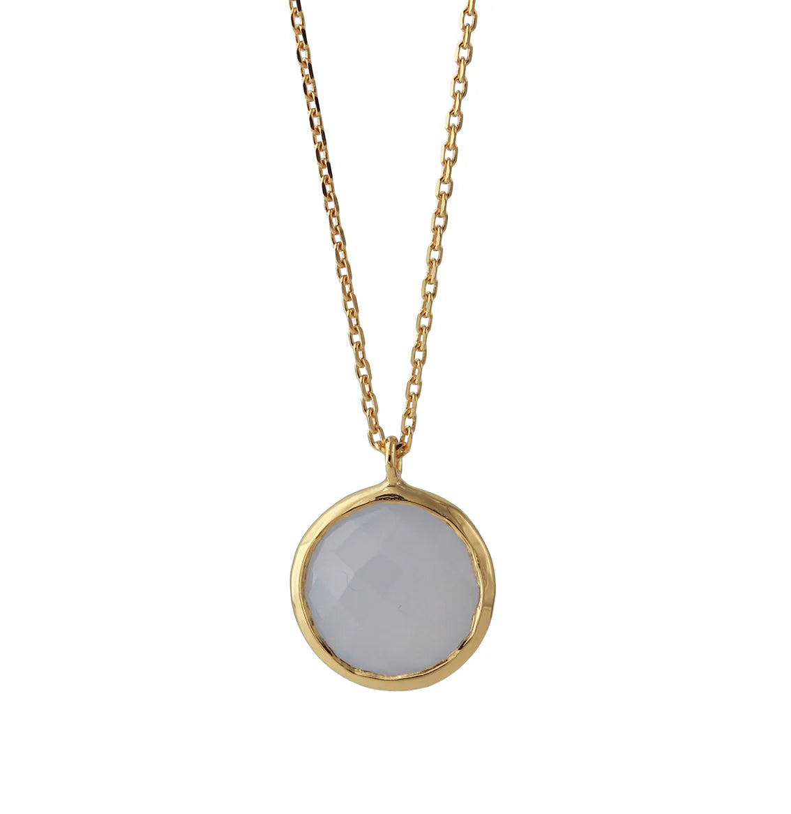 Silbercollier mit Chalcedon | Vergoldet