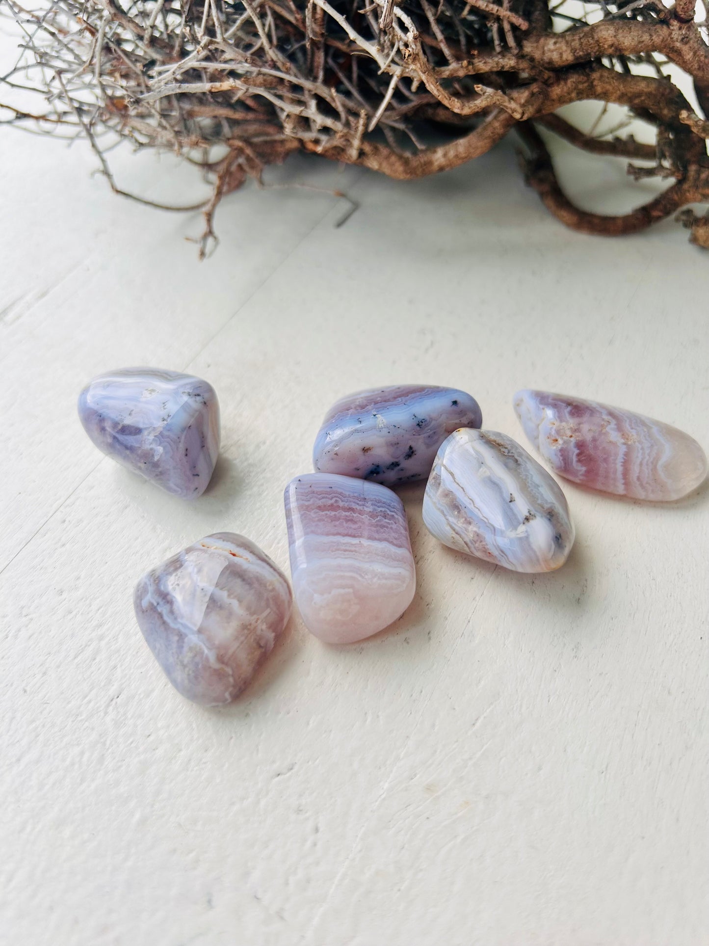 Amethyst Chalcedon Trommelstein