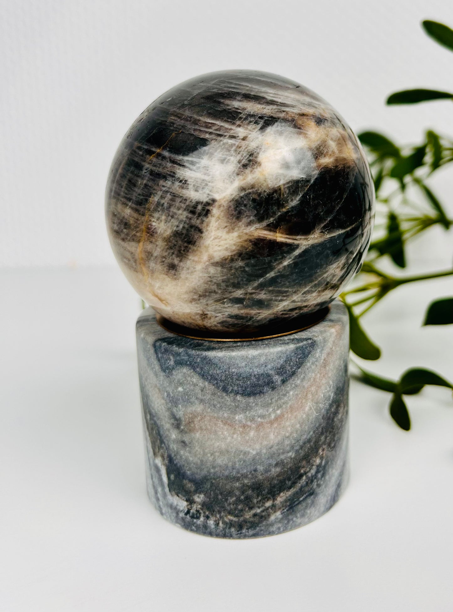 Mondstein Dunkel Kugel | Unikat