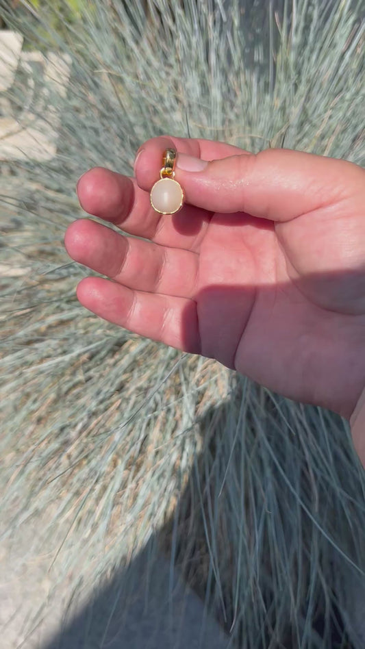 Mondstein Anhänger | 925 Silber vergoldet