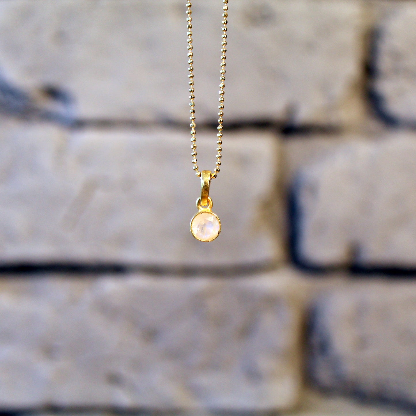 Regenbogen Mondstein Anhänger | 925 Silber | 24K vergoldet