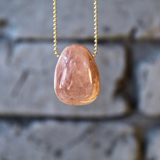 Mondstein Anhänger gebohrt inkl. Lederband