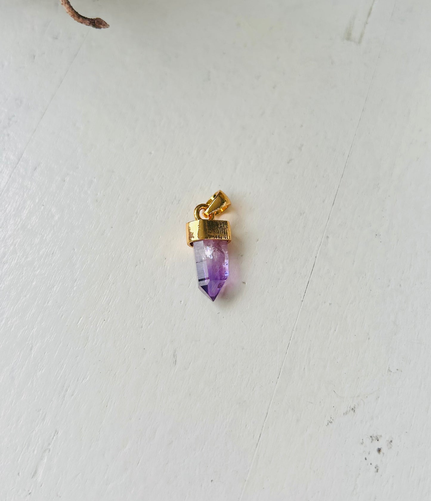 Amethystspitze Anhänger– 925 Silber vergoldet (limitiert)