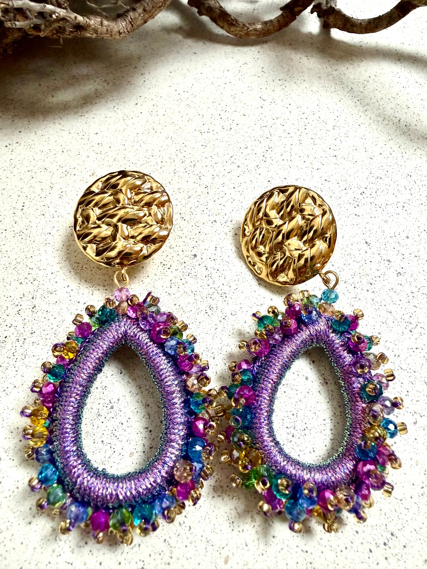 NOIRÉ – facettierte Statement-Ohrringe (Unikat)