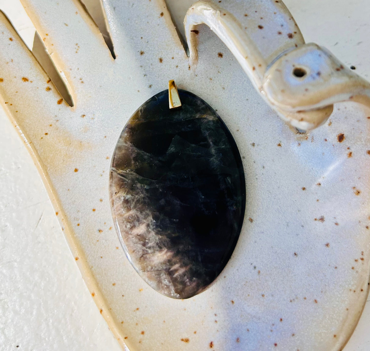 Mondstein Schwarz Anhänger