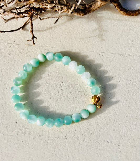 Garnierit | Grüner Mondstein Armband | Handmade