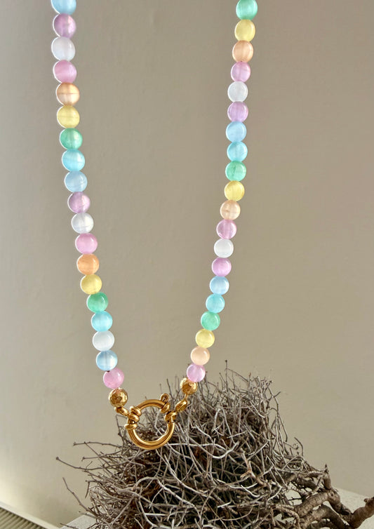 Selenit Choker „Aura Glow"