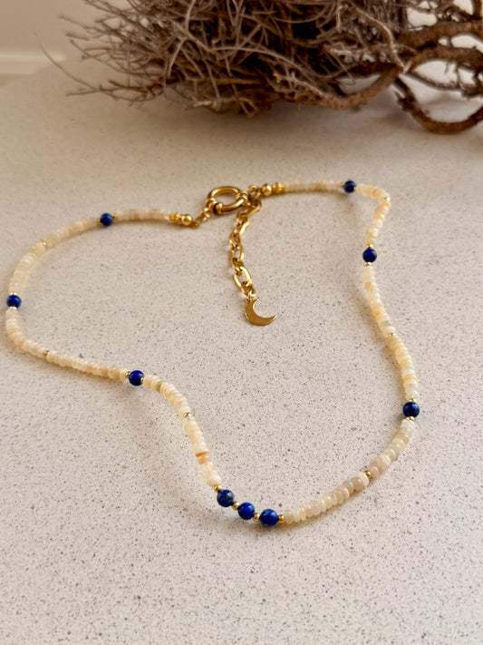 Inner Queen – Äthiopischer Opal & Lapislazuli  Kette (Einzelstück)
