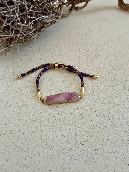 Greta - Kordelarmband mit Kristall