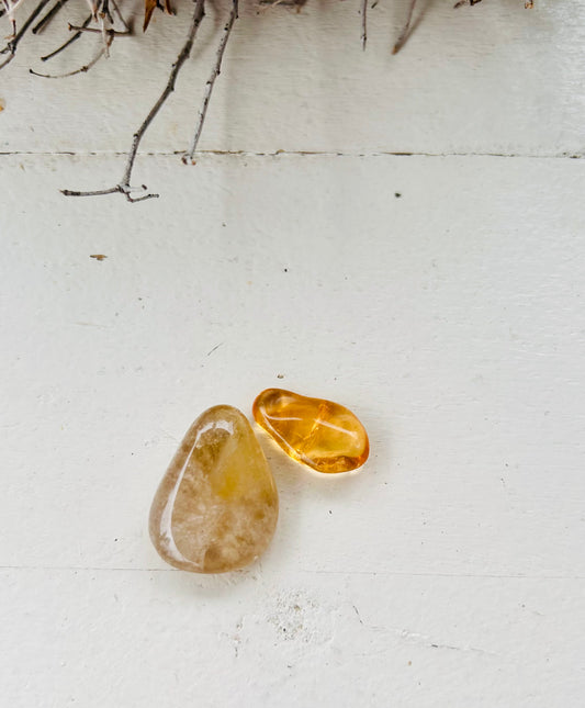 Citrin Naturstein Trommelstein