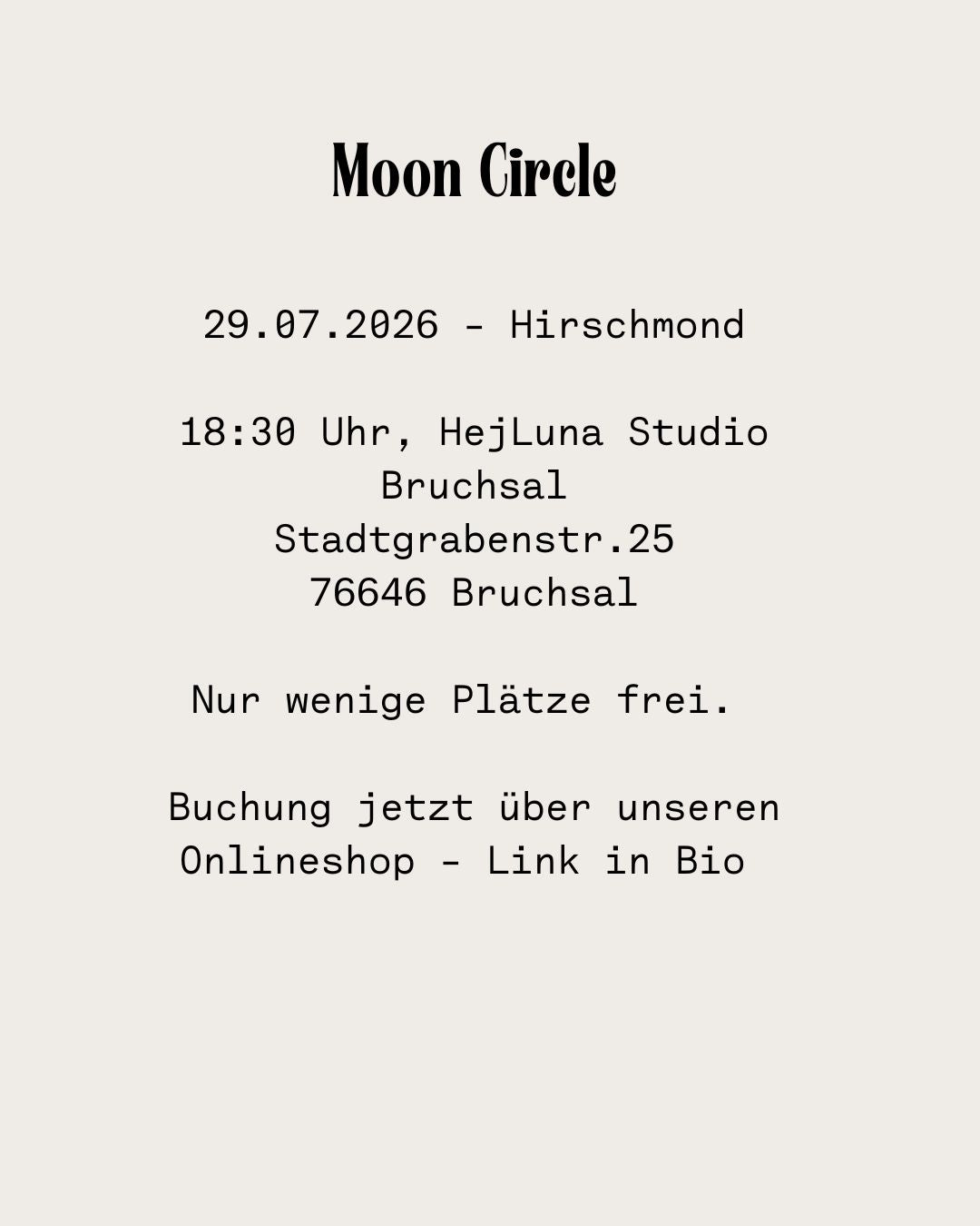 Lumia Moon Circle –  Hirschmond | 29.07.26