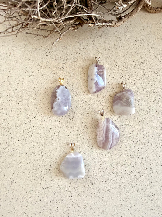 Amethyst Chalcedon Ketten Anhänger