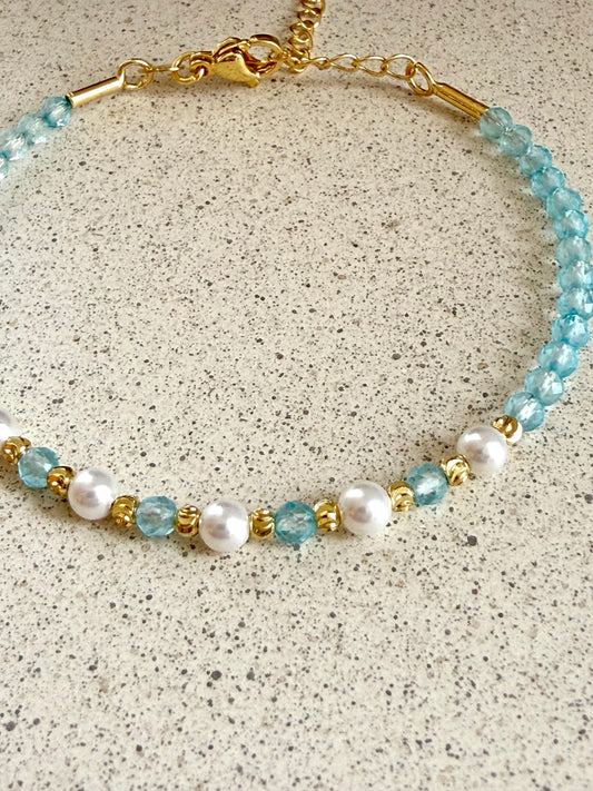 Topas Armband mit Süßwasserperlen