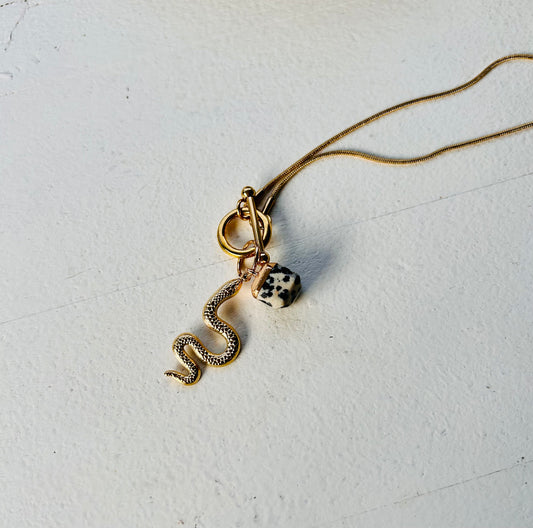 Kundalini Schlangenkette |  Dalmatiner Jaspis