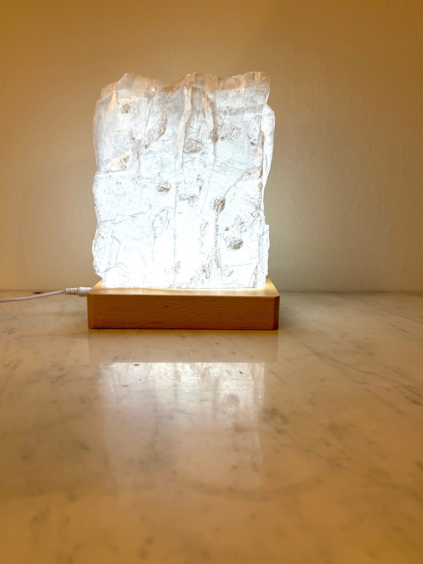 Selenit-Marienglas-Lampe | Limited Edition