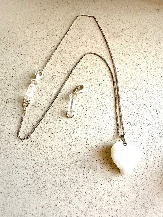 Kettentrenner Bergkristall – Kettenunterbrecher mit Silber 925 Karabiner, 33 mm