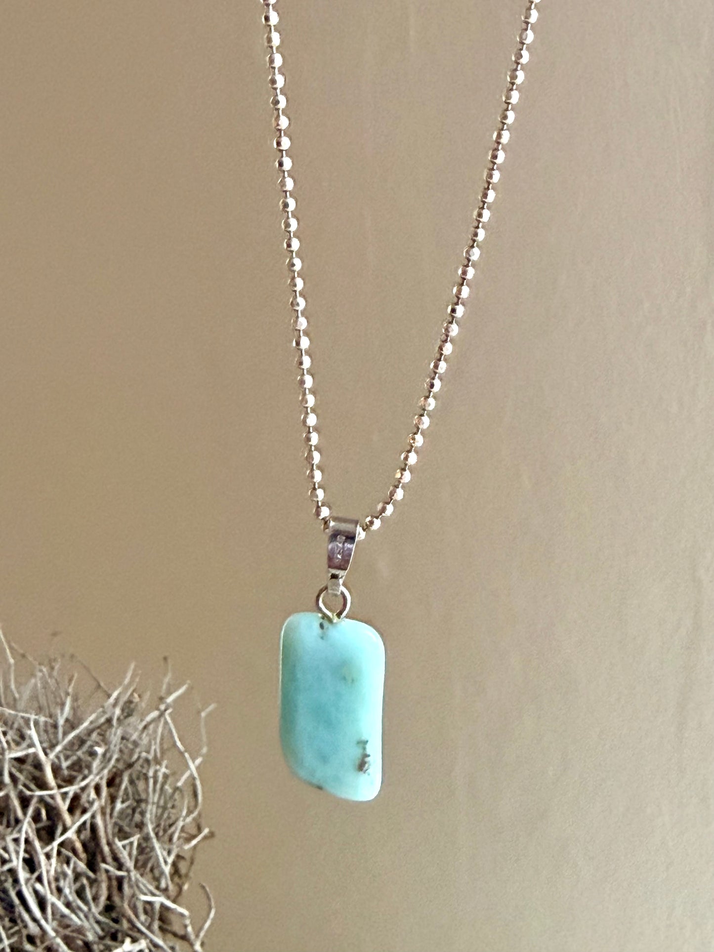 Larimar Anhänger – Silberöse | Einzelstück