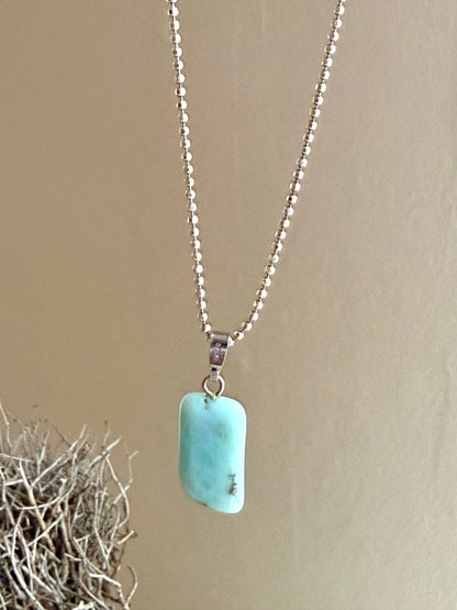 Larimar Anhänger – Silberöse | Einzelstück