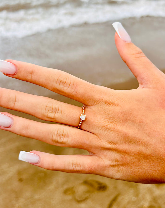 Luna  |  Mondstein Ring  |  925 Silber vergoldet