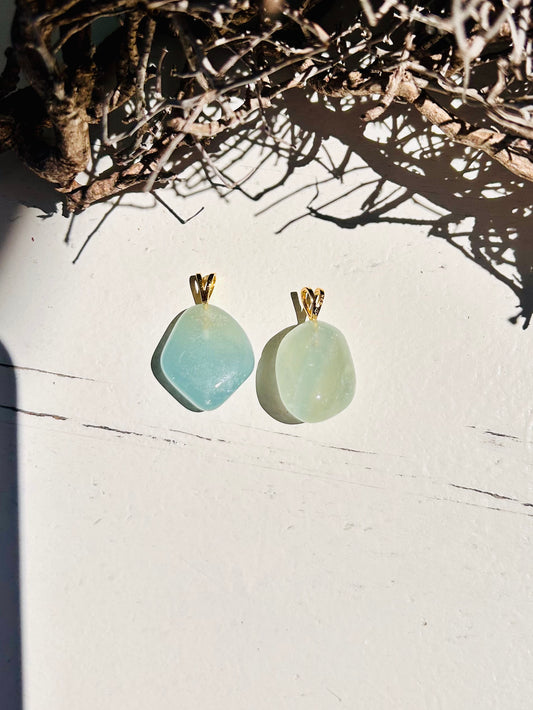 Lemurian Aquatine Calcite Anhänger