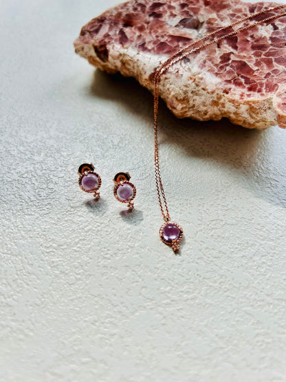 Silberohrstecker mit Amethyst & Topas | Vergoldet