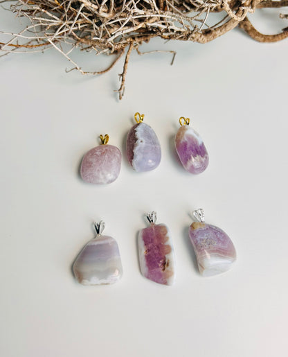 Amethyst Chalcedon Ketten Anhänger