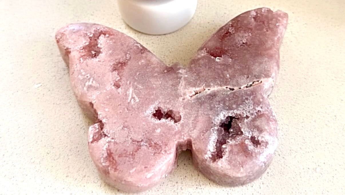 Pink Amethyst Schmetterling · Einzelstück