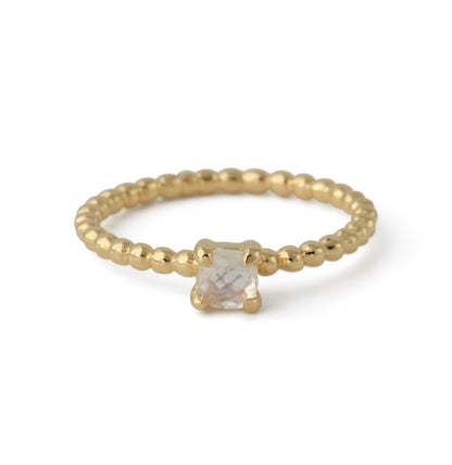 Luna  |  Mondstein Ring  |  925 Silber vergoldet
