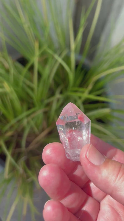 Gebohrte Amethyst-Rauchquarz-Kristalle