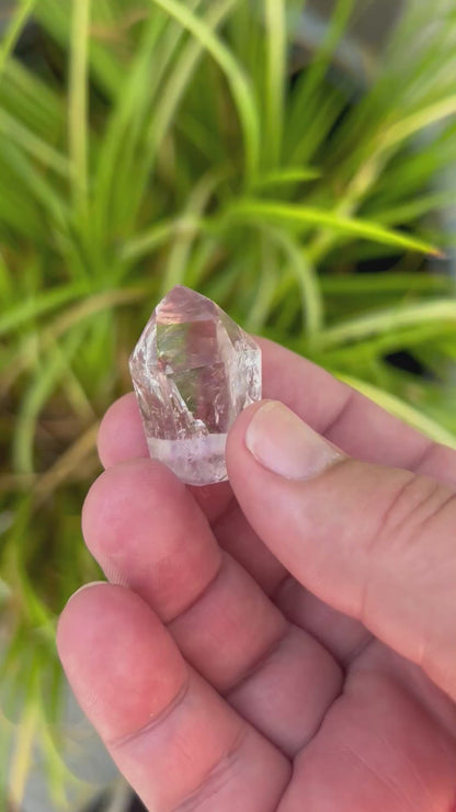 Gebohrte Amethyst-Rauchquarz-Kristalle