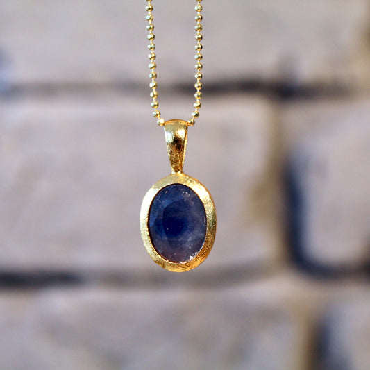 Kyanit Anhänger | 925 Silber vergoldet