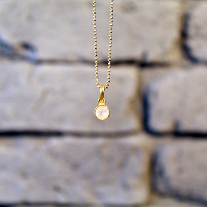 Regenbogen Mondstein Anhänger | 925 Silber | 24K vergoldet