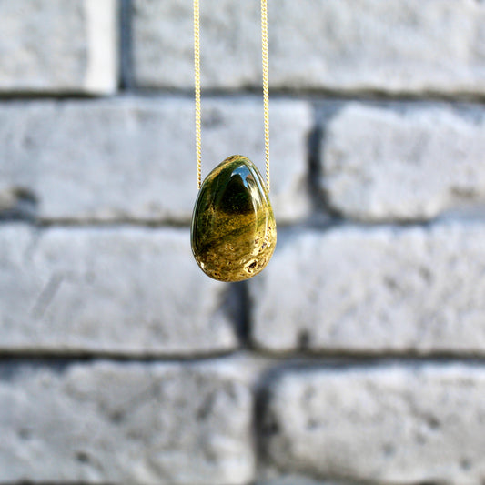 Ozean Jaspis -  Anhänger Trommelstein gebohrt