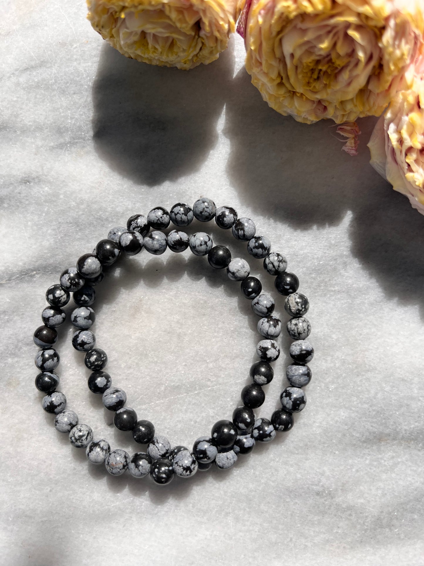 Schneeflocken Obsidian - Armband
